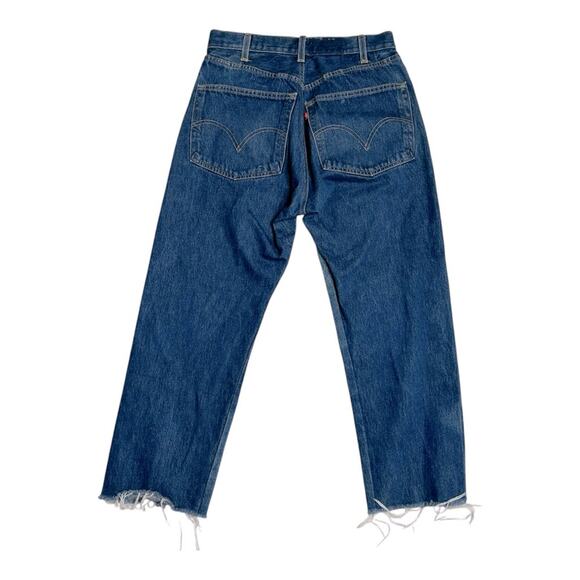 Vintage Levi’s 501 Reconstructed Straight Leg Cropped Jeans 30 - Picture 2 of 12